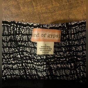 BAND OF GYPSIES Women's Black and white  Built-in Bra Wide Leg Jumpsuit Size L